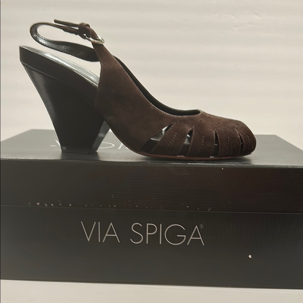 Via Spiga Women's Brown Slingback Heels